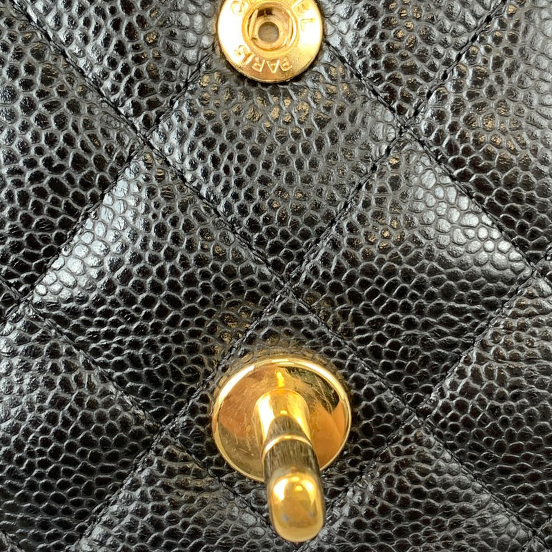 Medium Classic Flap Caviar Black GHW