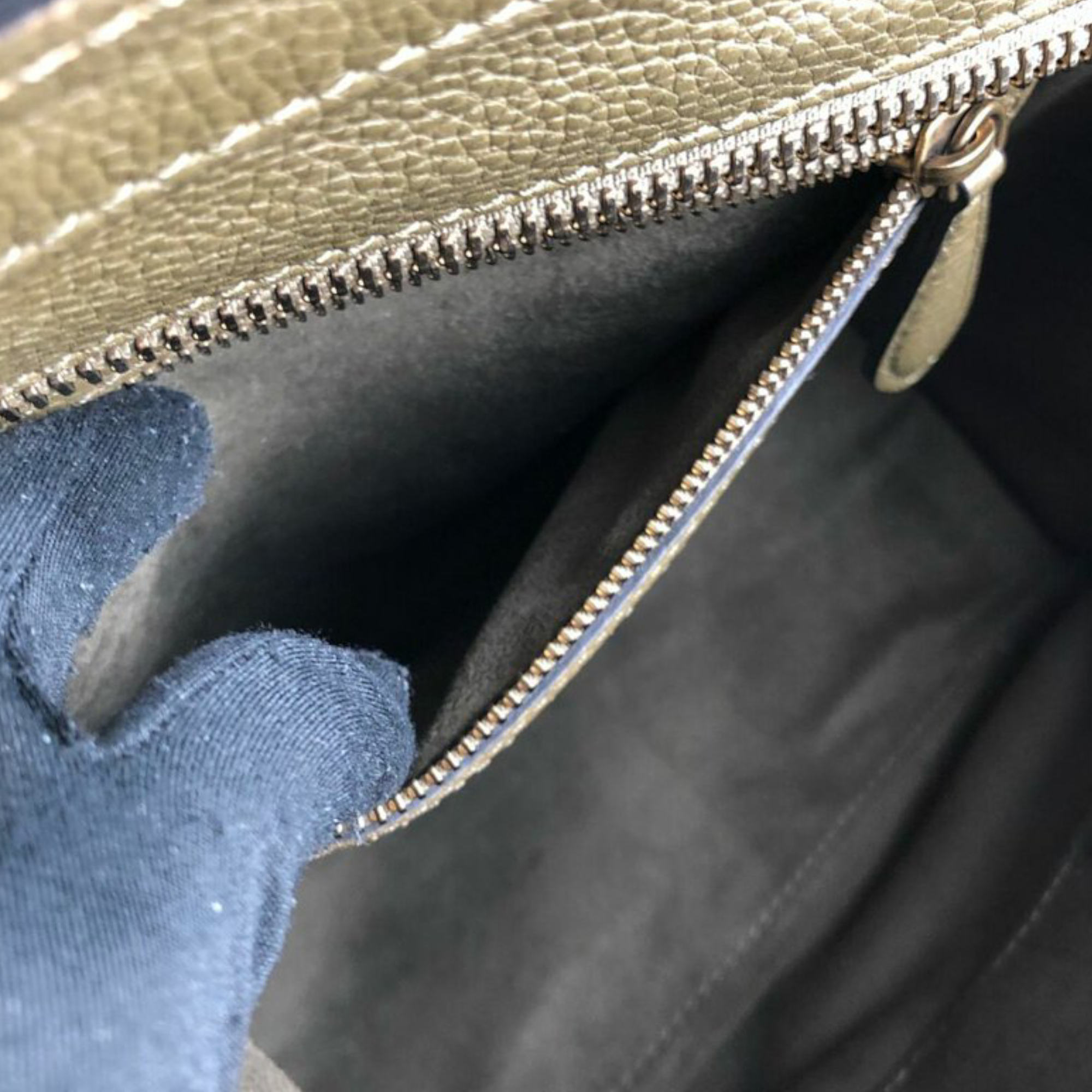 Celine Mini Luggage Bag Drummed Leather Olive Green GHW – Bag Religion