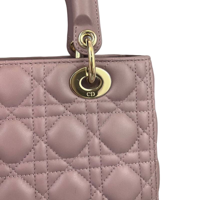 Lady Dior Lambskin Medium Taupe Flap GHW