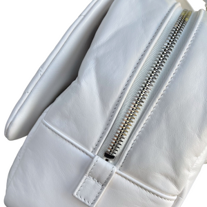 Aged Calfskin Quilted Express Bowling White SHW