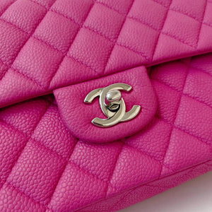 Classic Double Flap Matte Caviar Medium Pink SHW