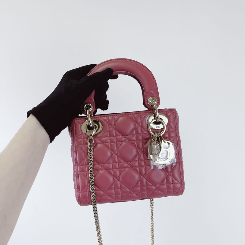 Mini Lady Dior Lambskin Rose Pink SHW