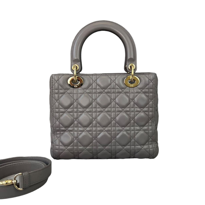 Lady Dior Medium Lambskin Grey GHW