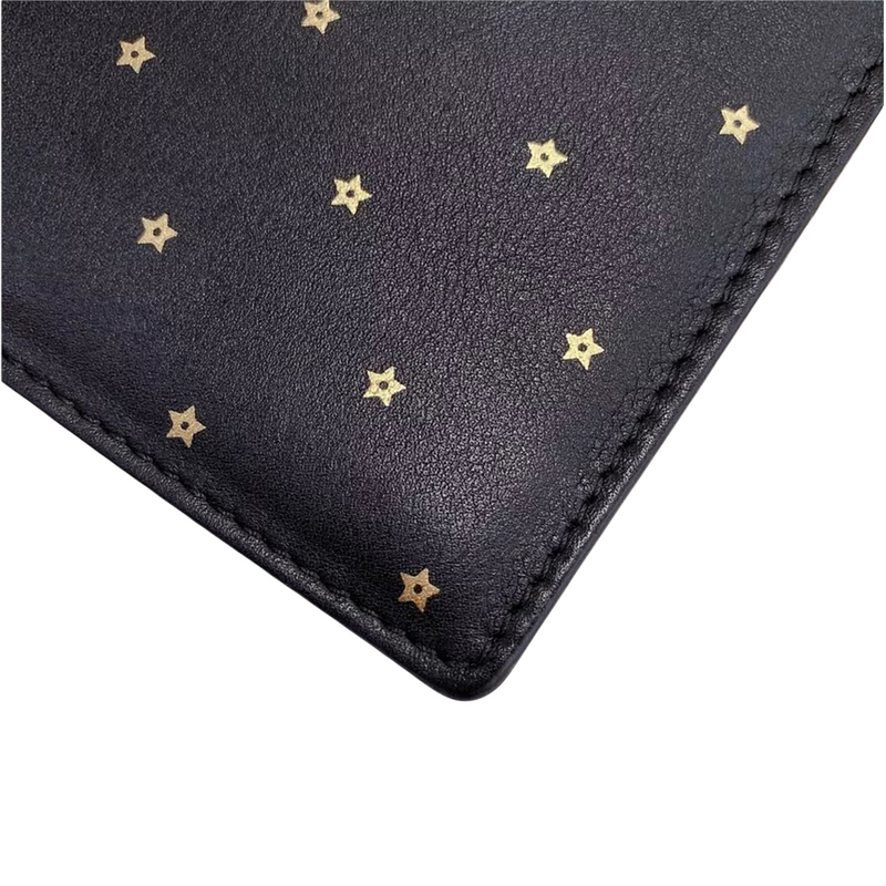 Stars Monogram Wallet on Chain Pebbled Leather Black GHW