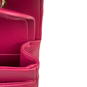 Classic Chevron Double Flap Medium Lambskin Pink GHW