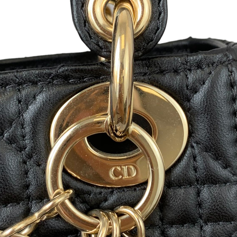 Mini Lady Dior Lambskin Black GHW