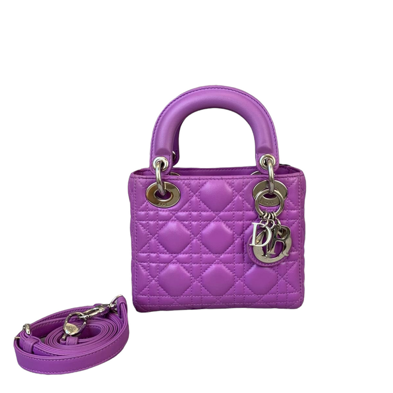 Lady Dior Mini Lambskin Purple SHW
