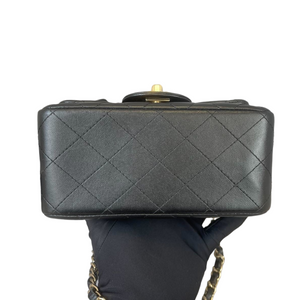Classic Flap Square Mini Lambskin Black GHW
