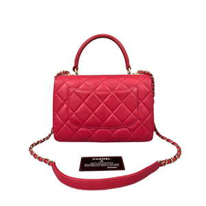 Small Trendy CC Lambskin Red GHW
