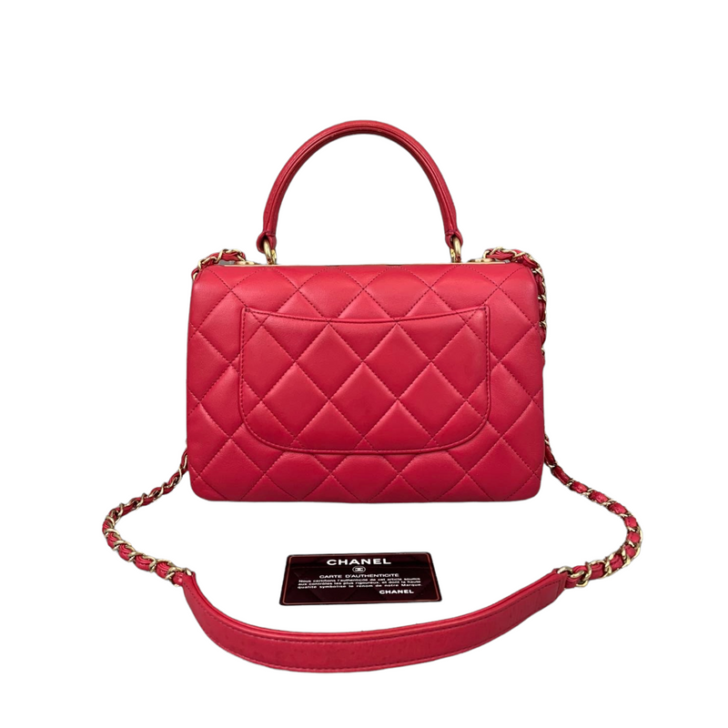 Small Trendy CC Lambskin Red GHW
