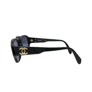 Chanel Vintage Tinted Sunglasses Black GHW