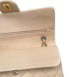 Classic Lambskin Double Flap Medium Beige GHW