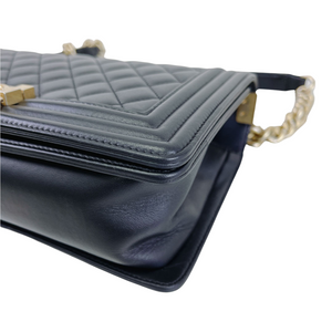 Boy Old Medium Calfskin Black GHW