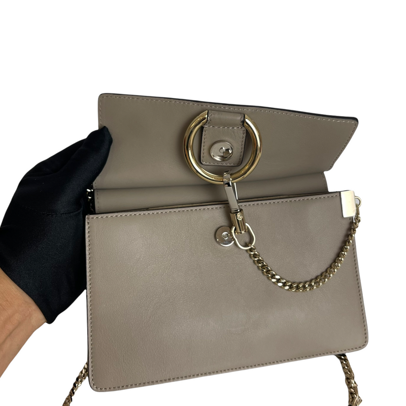 Faye Crossbody Small Leather Grey GHW