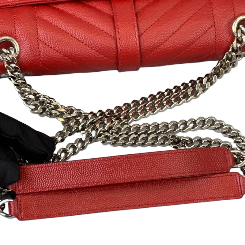 Medium Envelope Grain de Poudre Red GHW