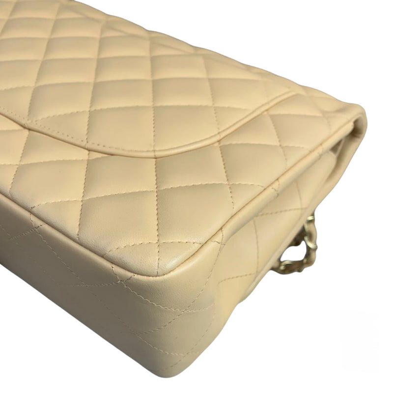 Classic Double Flap Jumbo Lambskin Beige GHW