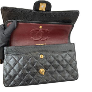 Medium Classic Flap Caviar Black GHW