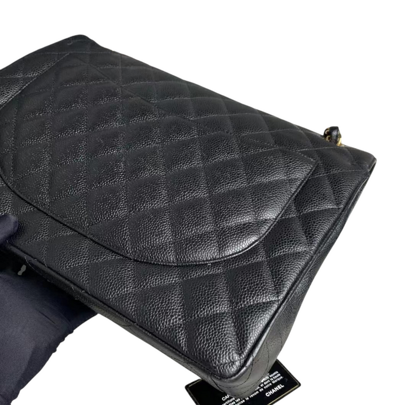 Classic Double Flap Caviar Maxi Black GHW