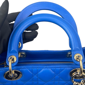 Lady Dior Medium Electric Blue Lambskin GHW