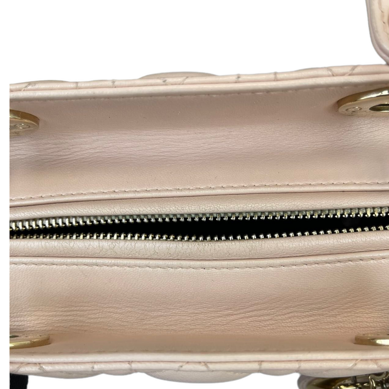 Cannage Lady Dior Medium Light Pink GHW