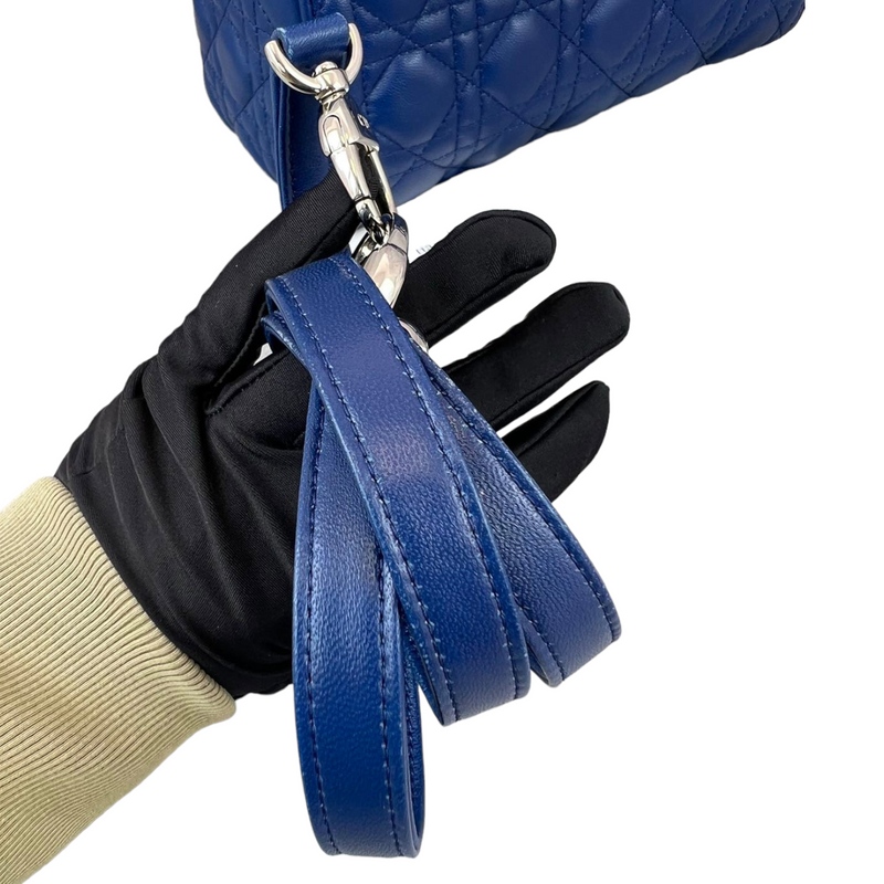 Lady Dior Medium Blue Lambskin SHW