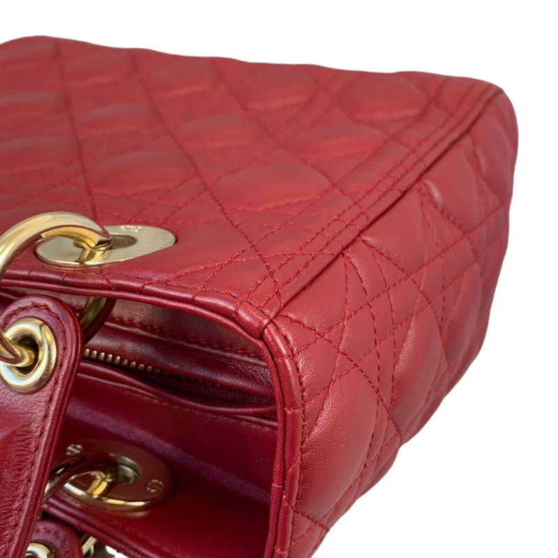 Lady Dior Medium Lambskin Burgundy GHW