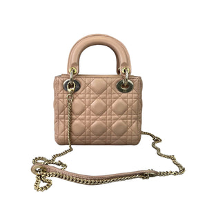 Mini Lady Dior Lambskin Beige GHW