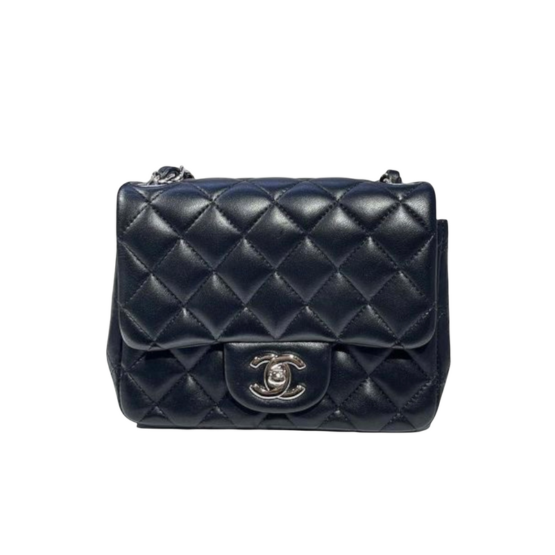 Classic Flap Square Mini Lambskin Black SHW