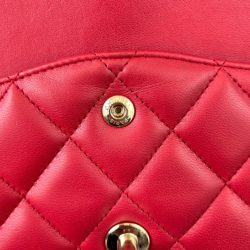 Chanel Double Flap Jumbo Lambskin Red GHW