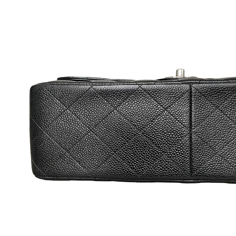 Jumbo Classic Double Flap Caviar Black SHW