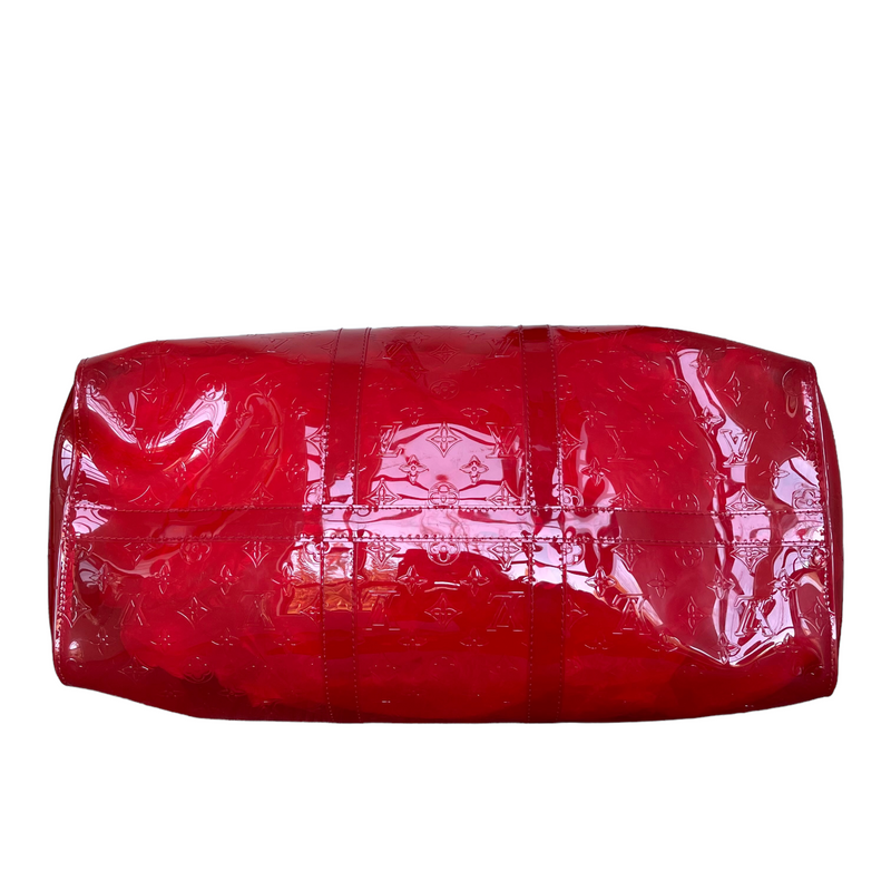 Keepall Clear SS19 Virgil Abloh Bandouliere 50 Red PVC
