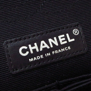 Medium Classic Flap Black Tweed SHW