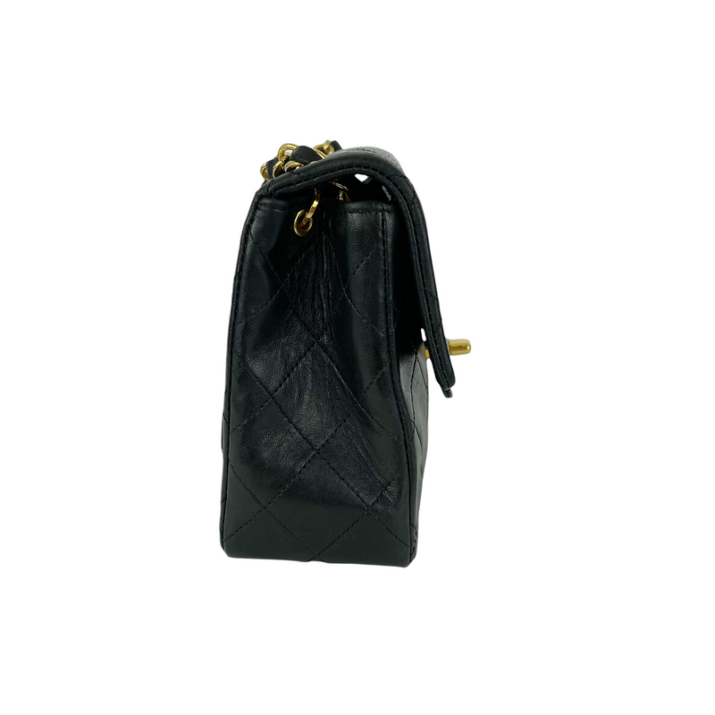 Classic Flap Mini Square Lambskin Black GHW