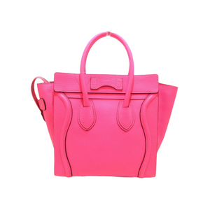 Drummed Leather Micro Luggage Pink