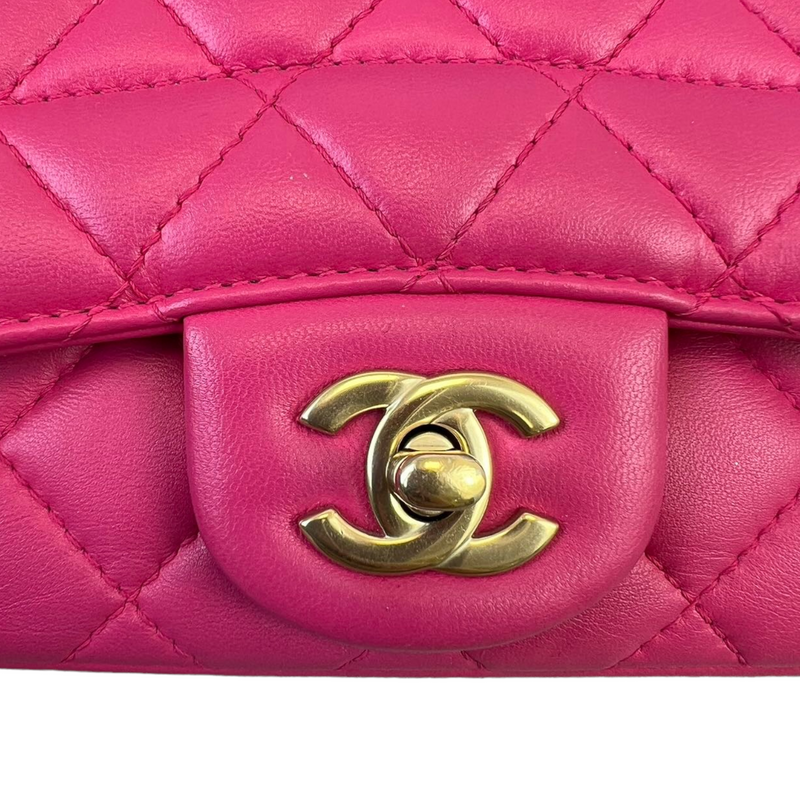 Chanel Fuchsia Quilted Lambskin Mademoiselle Chic Bag