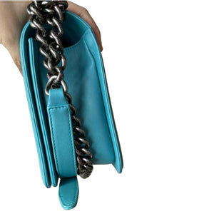 New Medium Boy Leather Blue RHW