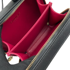 Filigree Vanity Case Caviar Small Black GHW