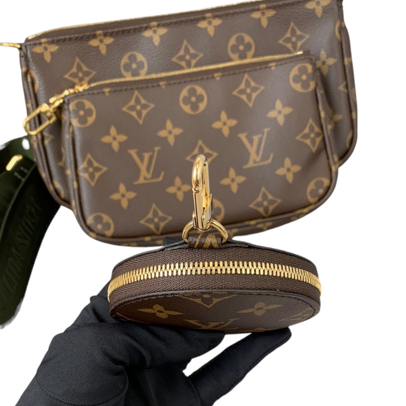 Louis Vuitton Khaki Monogram Multi Pochette Bag Trio Crossbody