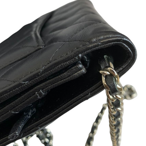 WOC Wallet on Chain Lambskin Black SHW