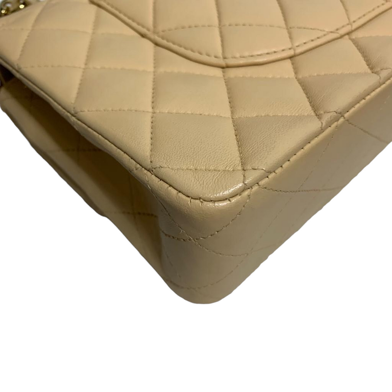 Classic Flap Medium Lambskin Beige GHW