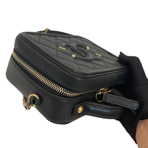 Filigree Vanity Case Caviar Small Black GHW