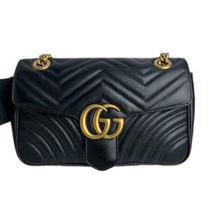 GG Marmont Small Matelassé Black GHW