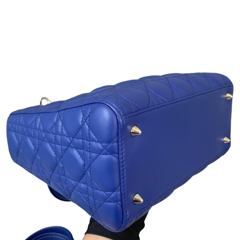 Lady Dior Medium Electric Blue Lambskin SHW