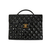 Vintage Briefcase Quilted Patent Black GHW
