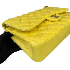 Classic Double Flap Jumbo Lambskin Yellow GHW