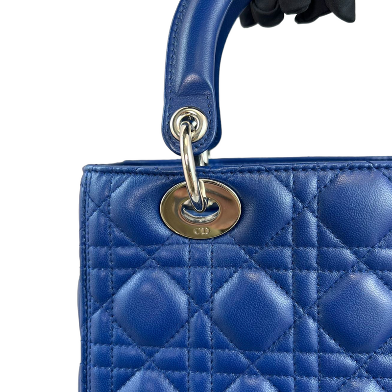 Lady Dior Medium Blue Lambskin SHW