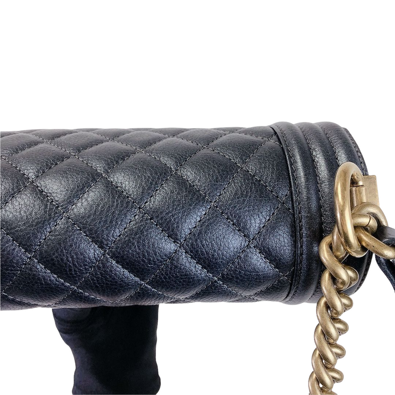 Boy Medium Calfskin Pearl Charcoal GHW