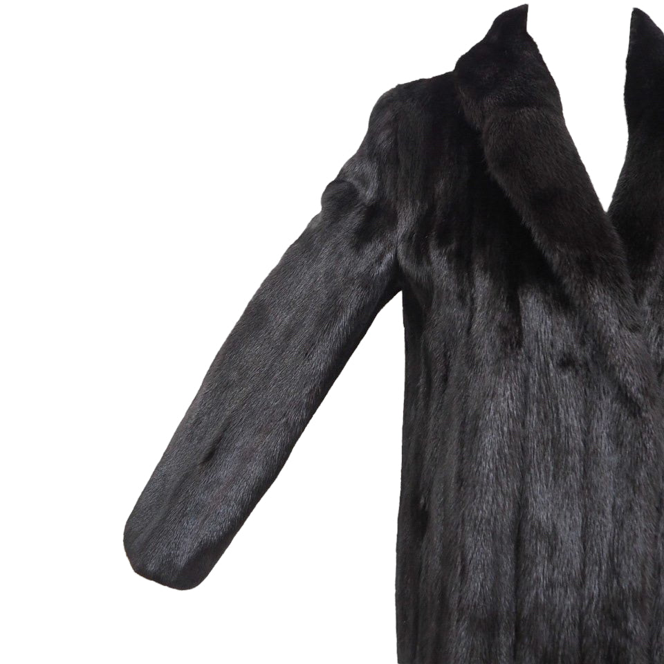 Mink SAGA Coat MINK L Fur Black クリスチャンアレイ 銀タグ ファー