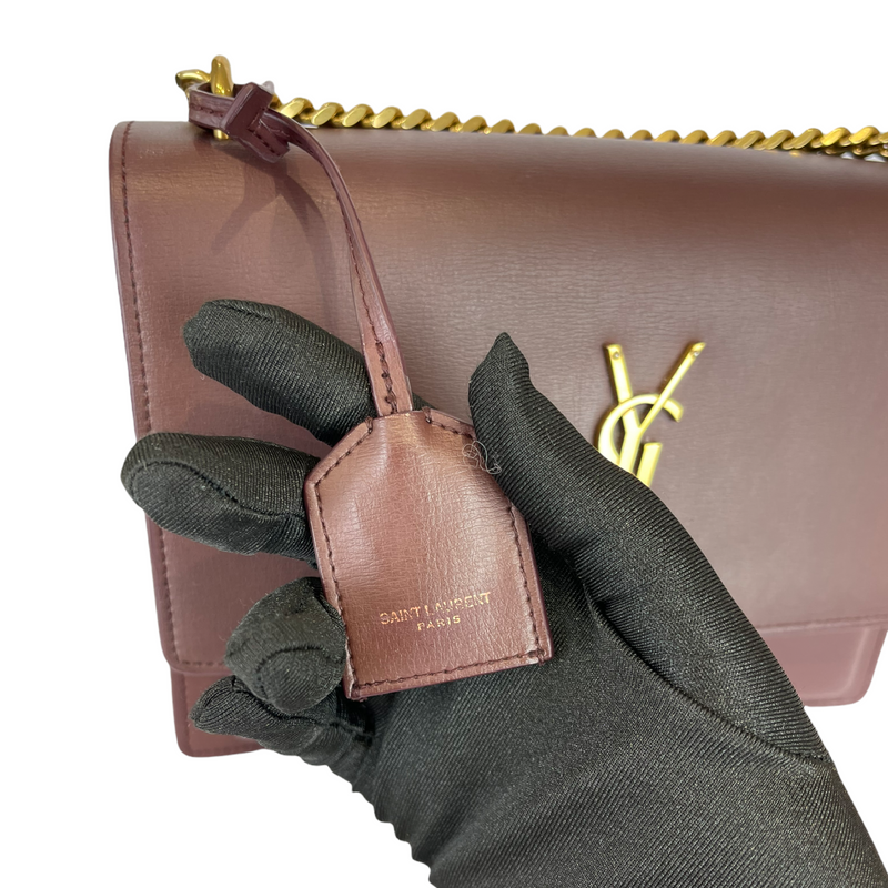 Ysl sunset sales bag burgundy