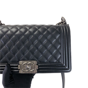 Boy Old Medium Calfskin Black RHW